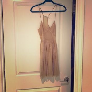 Urban outfitters nude sheer dress with gold